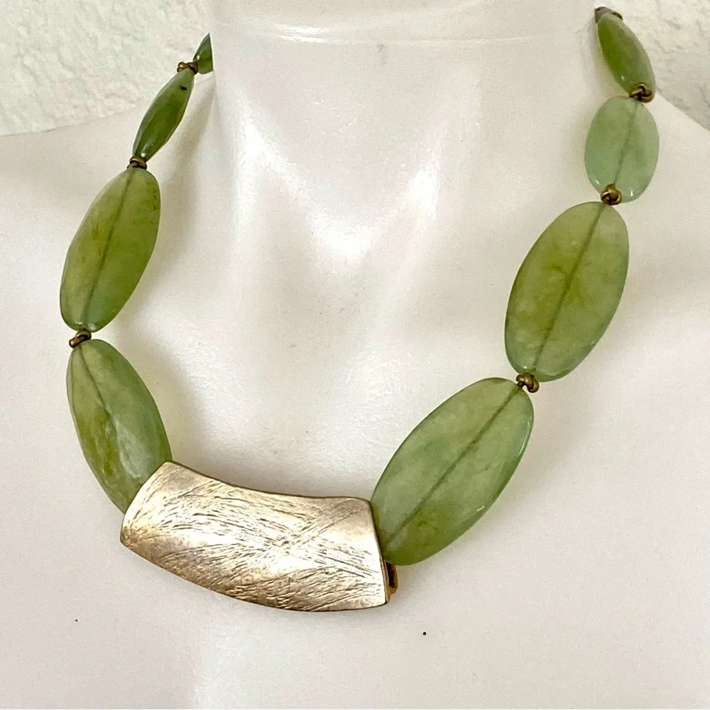 CHICOS Green Copper Colored‎ Statement Necklace